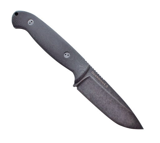 Bradford Guardian 4.5 Fixed Blade Knife, N690 Blackwash, 3D Canvas Micarta Black, 4.5S-101N-N690 - Click Image to Close