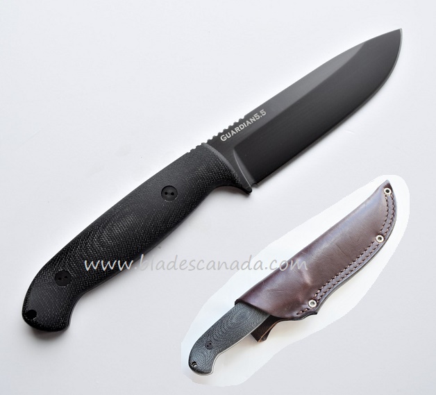 Bradford Guardian 5.5 Sabre Knife, Elmax DLC, 3D Black Micarta, 5.5S-101B-Elmax