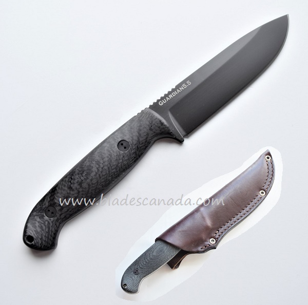 Bradford Guardian 5.5 Sabre Knife, Elmax DLC, 3D Carbon Fiber, 5.5S-114B-Elmax