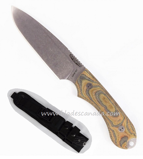Bradford Guardian 5 Sabre Knife, CPM-3V Stonewash, 3D Camo Micarta, 5S-109-3V