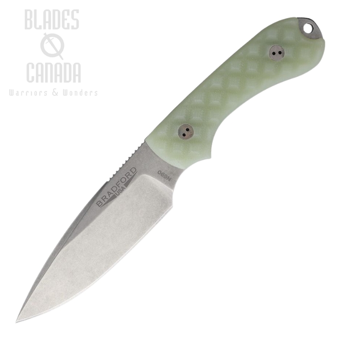 Bradford Guardian 3 False Edge Knife, N690 Stonewash, Ghost Textured G10, 3FE-007-N690