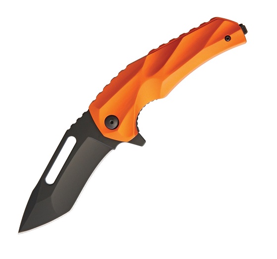 Brous Blades Reloader Flipper Folding Knife, D2 Black, Ltd. Edition Orange, BRB179