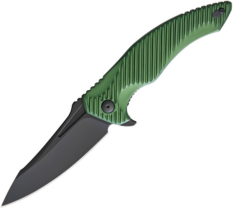 Brous Blades T4 Flipper Folding Knife, D2 Black, Ltd. Edition Green, 228