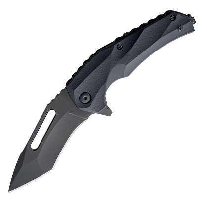 Brous Blades Reloader Flipper Folding Knife, D2 Black, Black Handle, M003B - Click Image to Close