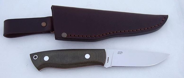 EnZo Trapper 95 Fixed Blade Knife, N690Co, Micarta Green, BRI2015 - Click Image to Close