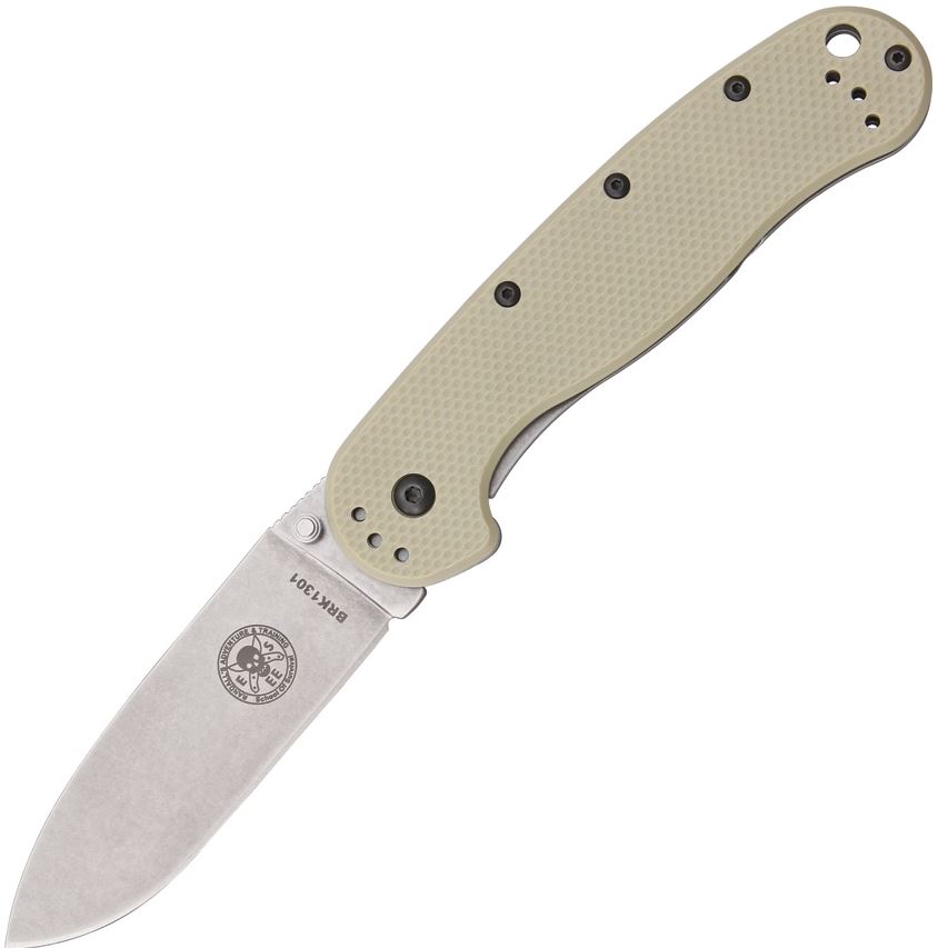 ESEE Avispa Framelock Folding Knife, D2 Steel, GFN Desert Tan/Stainless, BRK1302DT - Click Image to Close