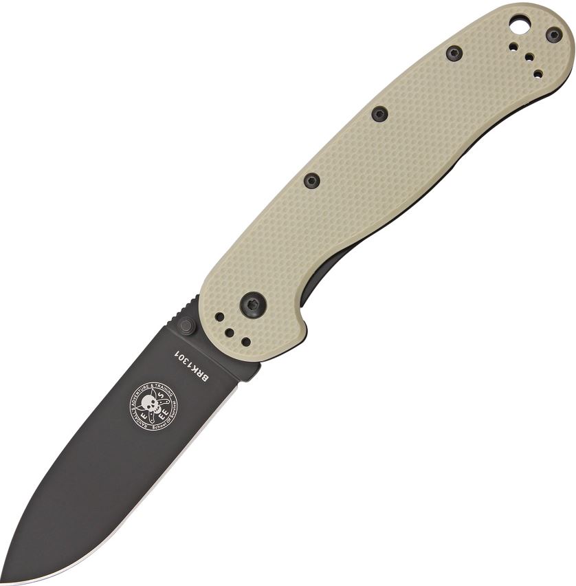 ESEE Avispa Framelock Folding Knife, D2 Steel, GFN Tan/Stainless, BRK1302DTB - Click Image to Close