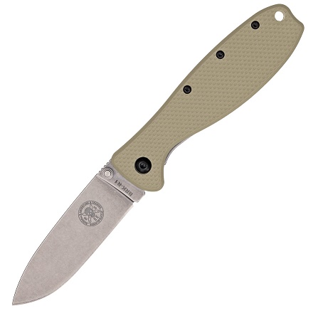 ESEE Zancudo Framelock Folding Knife, D2 Steel, GFN Tan/Stainless, BRKR2DT