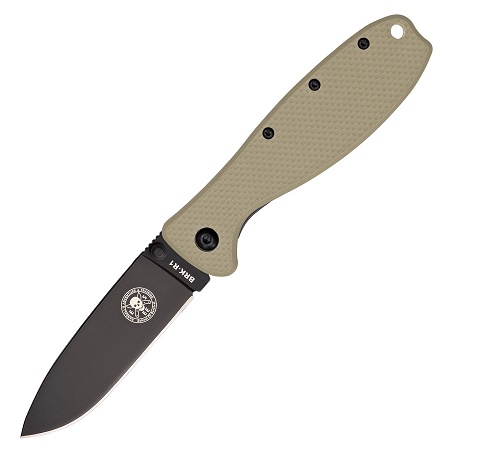 ESEE Zancudo Framelock Folding Knife, D2 Steel, GFN Tan/Stainless, BRKR2DTB