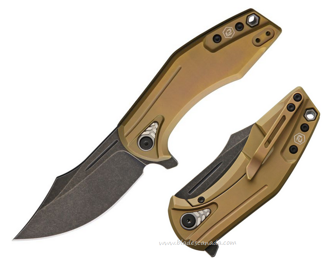 Bladerunners Systems Overwatch Flipper Framelock Knife, CPM S35VN Black, Titanium Bronze, BRS004B