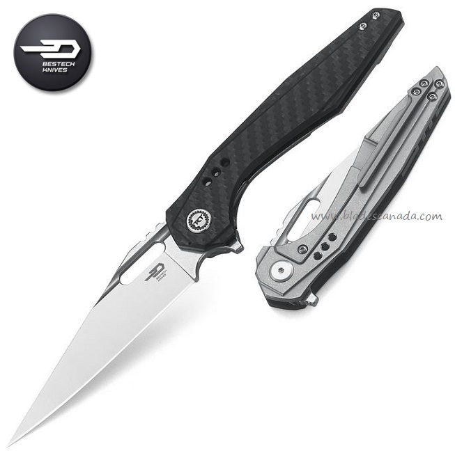 Bestech Malware Flipper Framelock Knife, S35VN, Titanium/CF, BT1902C