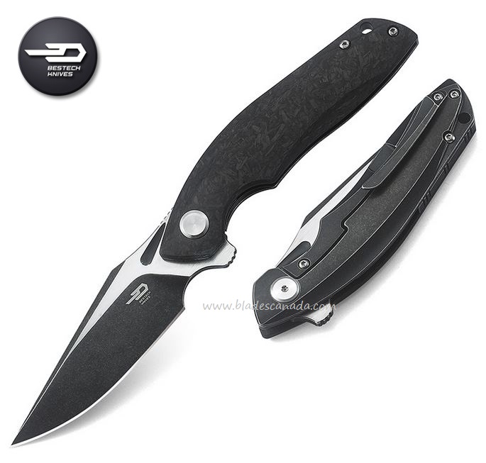 Bestech Ghost Flipper Framelock Knife, S35VN, Titanium/CF, BT1905C-2