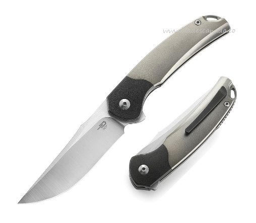 Bestech Supernova Flipper Folding Knife, M390, Titanium Grey with Zirconium, BT2111A