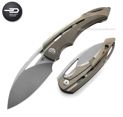 Bestech Fairchild Framelock Folding Knife, S35VN SW, Titanium Bronze, BT2202A