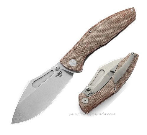 Bestech Lockness Framelock Folding Knife, M390, Micarta Natural, BT2205E