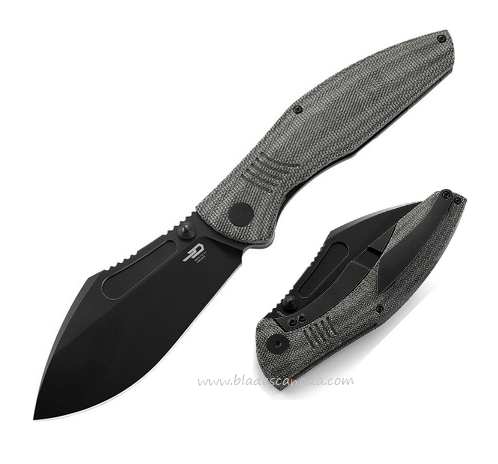 Bestech Lockness Framelock Folding Knife, M390 Black, Micarta Black, BT2205F