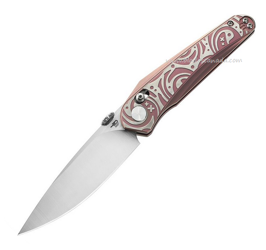 Bestech Mothus Folding Knife, M390 Hand Rubbed, Titanium Pink, BT2206E