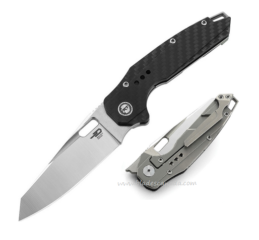 Bestech Nyxie Flipper Framelock Knife, S355VN, Titanium/Carbon Fiber, BT2209C