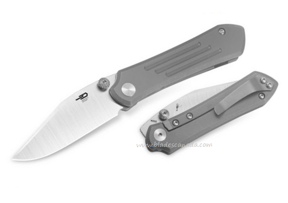 Bestech Icarus Framelock Folding Knife, M390 Satin, Titanium Dark Grey, BT2302C