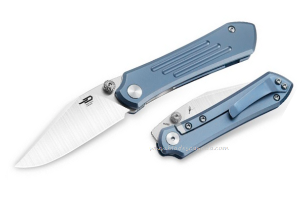 Bestech Icarus Framelock Folding Knife, M390 Satin, Titanium Blue, BT2302E