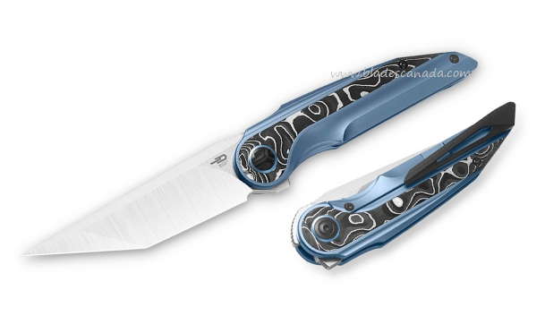 Bestech Blind Fury Flipper Framelock Knife, M390 SW/Satin, Titanium/CF, BT2303A