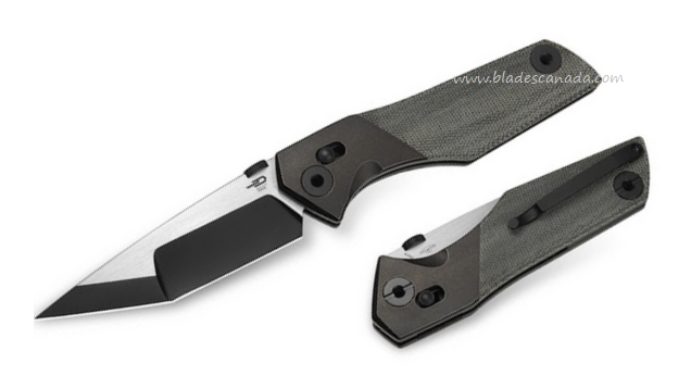 Bestech Cetus Folding Knife, M390 Black/Satin, Titanium/Black Micarta , BT2304A