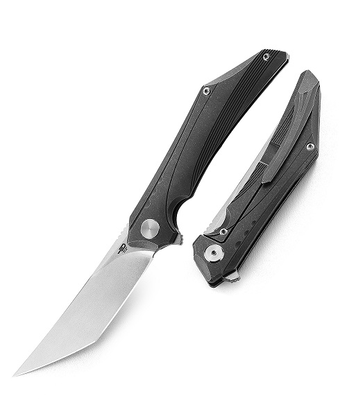 Bestech Kamoza Flipper Framelock Knife, M390 Tanto, Titanium, BT1911A