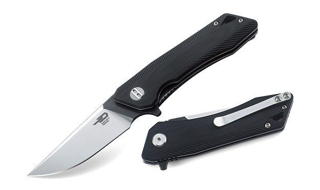 Bestech Thorn Black G10, Sandvik Two-Tone, Black Spine Folder BG10A-1