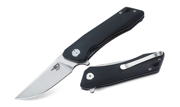 Bestech Thorn Flipper Folding Knife, Sandvik Two-Tone, G10 Black, BG10A-2 - Click Image to Close