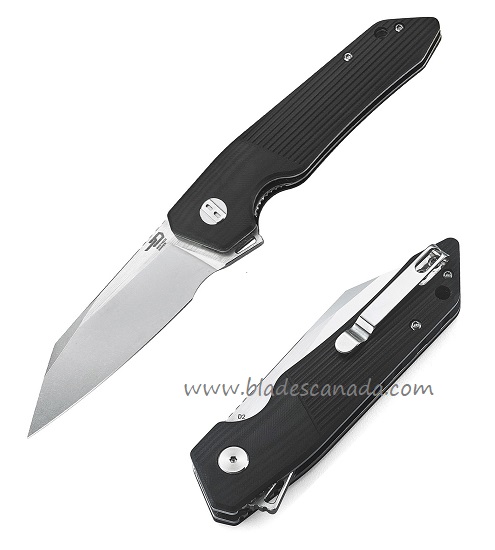 Bestech Barracuda Flipper Folding Knife, D2 Two-Toned, G10 Black, BG15A-1 - Click Image to Close