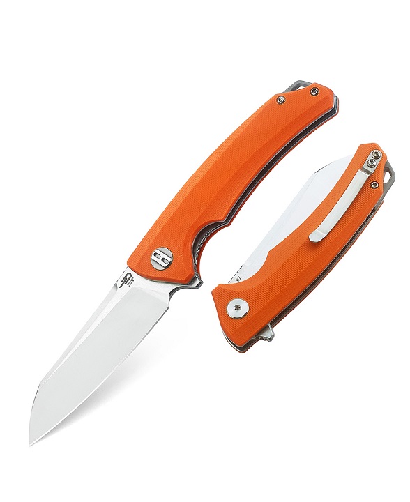 Bestech Texel Flipper Folding Knife, D2 Two-Tone, G10 Orange, BG21D-1 - Click Image to Close