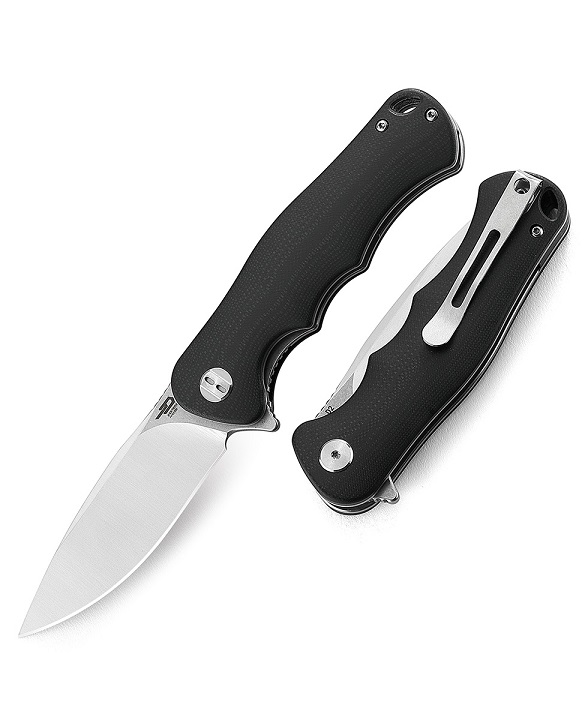 Bestech Bobcat Flipper Folding Knife, D2 Two-Tone, G10 Black, BG22A-1