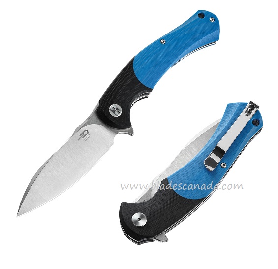Bestech Penguin Flipper Folding Knife, D2, G10 Blue, BG32B