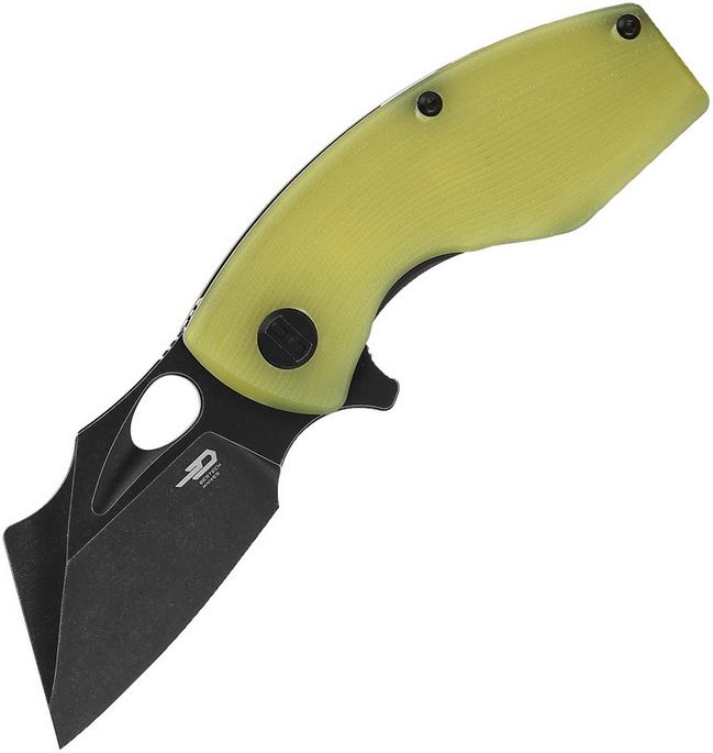Bestech Lizard Flipper Folding Knife, D2 Stonewash, G10 Lime, BG39F