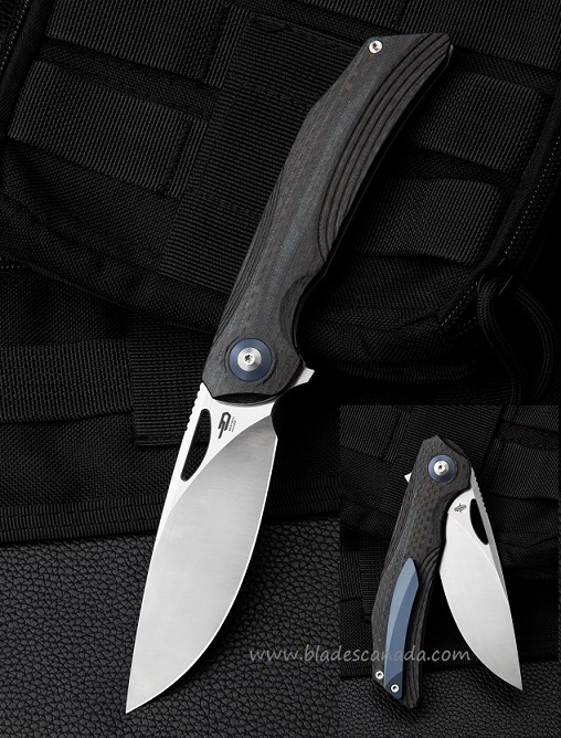 Bestech Falko Flipper Folding Knife, 154CM, G10 Black/CF, BL01A