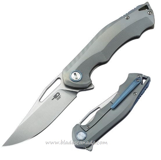 Bestech Tercel Flipper Framelock Knife, S35VN, Titanium Grey, BT1708B