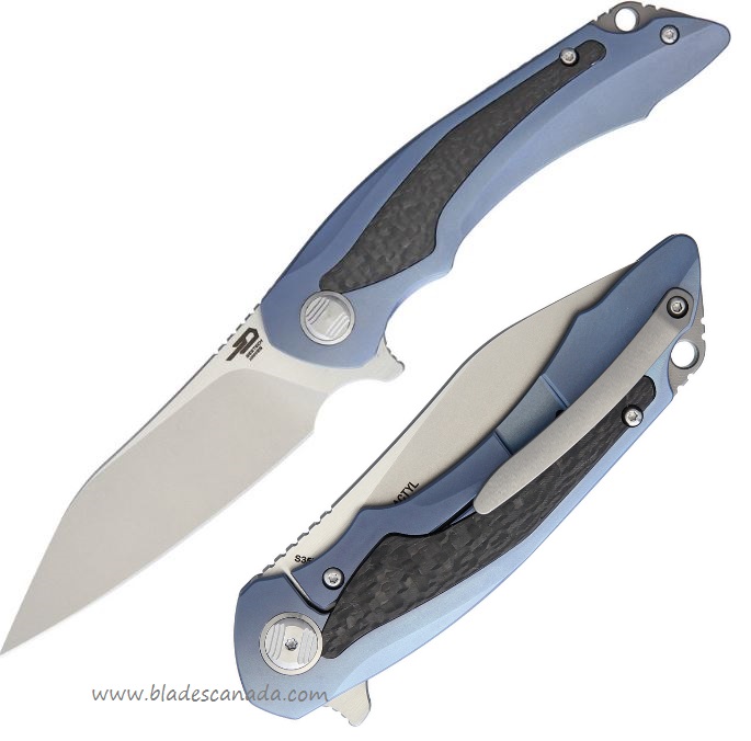 Bestech Pterodactyl Flipper Framelock Knife, S35VN Two-Tone, Titanium, BT1801A