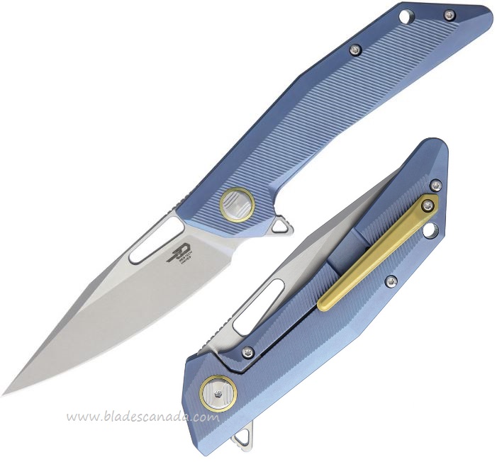 Bestech Shrapnel Flipper Framelock Knife, S35VN, Titanium, BT1802C
