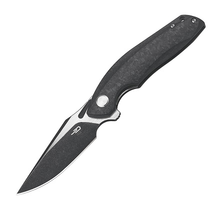Bestech Ghost Flipper Folding Knife, S35VN Two-Tone, Carbon Fiber, BT1905D