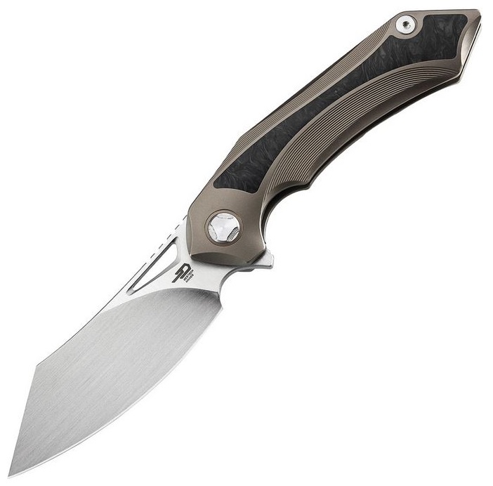 Bestech Kasta Flipper Framelock Knife, M390, Titanium Bronze, BT1909D