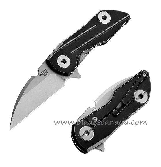Bestech 2500 Delta Flipper Framelock Knife, S35VN Wharncliffe, Titanium Black, BT2006C