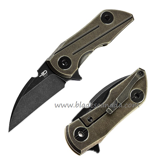 Bestech 2500 Delta Flipper Framelock Knife, S35VN Wharncliffe, Titanium Bronze, BT2006D