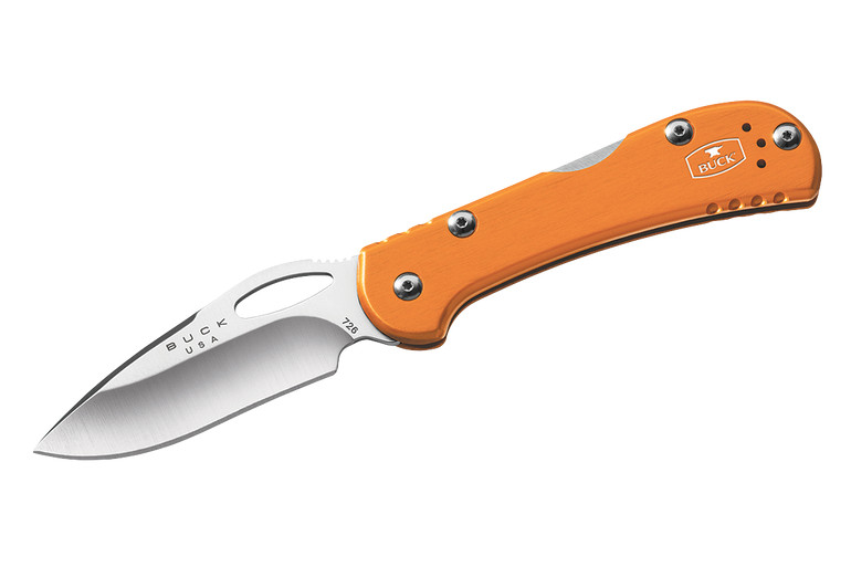Buck Mini Spitfire Folding Knife, 420HC Steel, Aluminum Orange, BU0726ORS - Click Image to Close