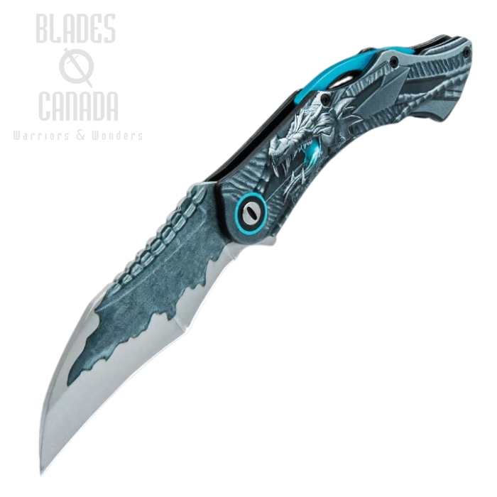 Blue Ridgback Dragon Flipper Folding Knife, Assisted Opening, BK6135