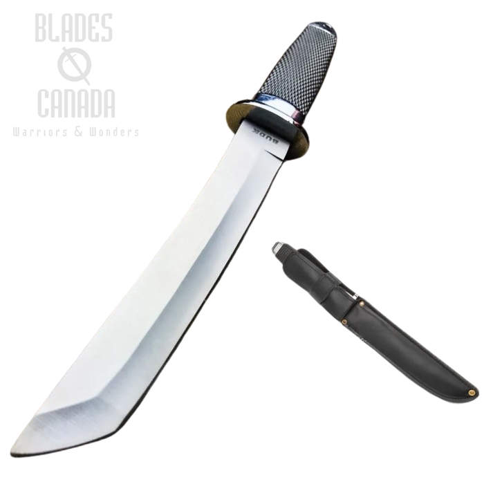 Tanto Style Fixed Blade Knife, AUS 6, Leather Sheath, BK622