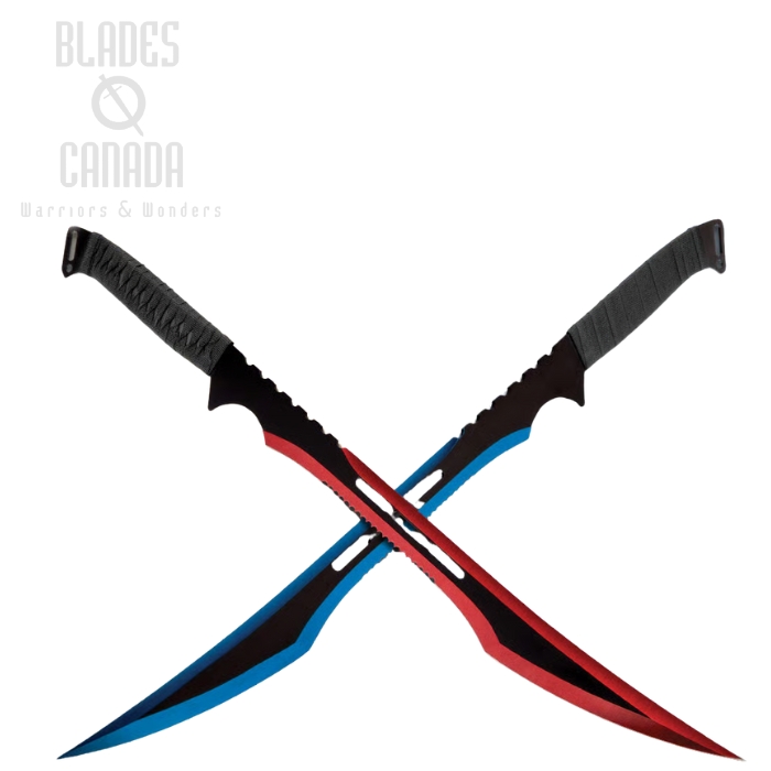 Fire & Ice Twin Fantasy Sword Set, Nylon Double Sheath, BK3210