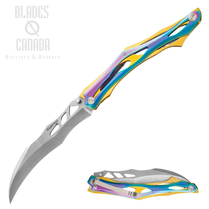 Rampage Hercules Folding Knife, Stainless Handle, BK4905