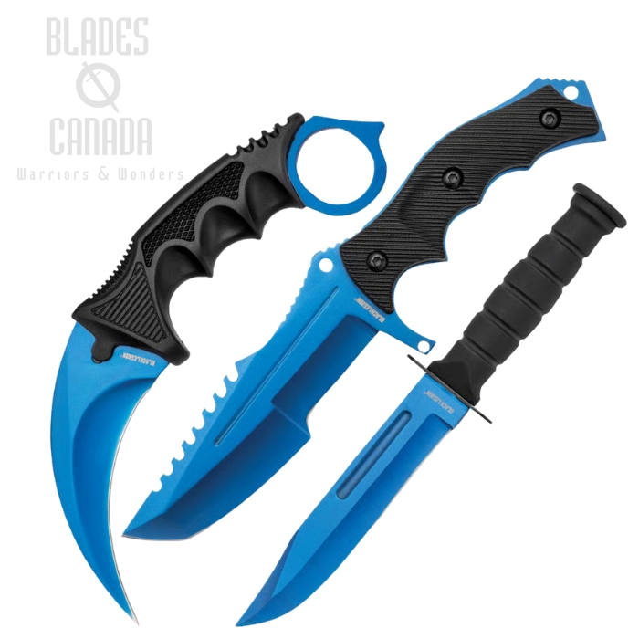 Black Legion Stratosphere Triple Set Blue, Each with a Nylon Sheath, BV391