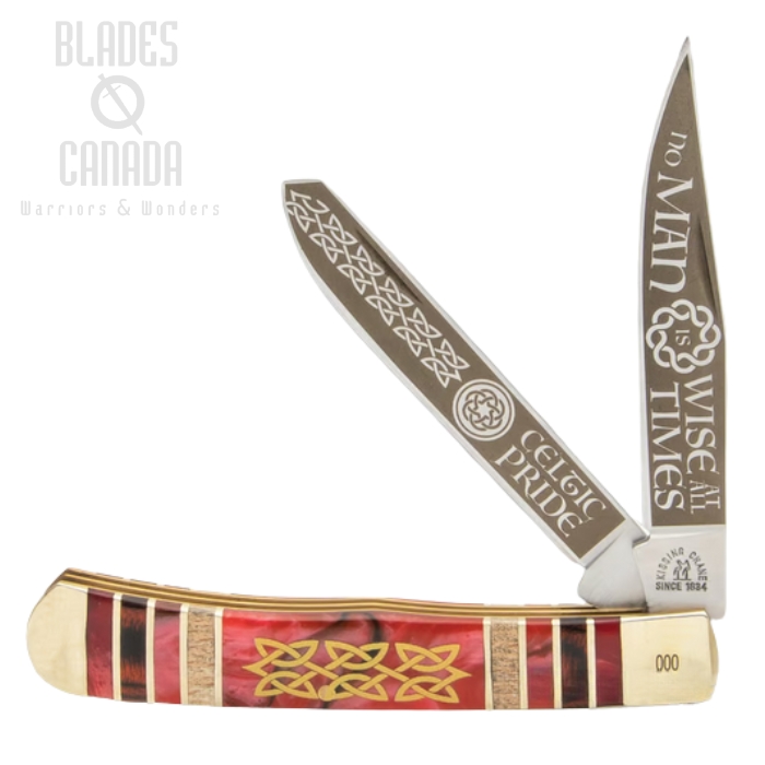 Kissing Crane Celtic Slipjoint Folding Knife, 440 Stainless laser etched, Acrylic Handle, KC5564