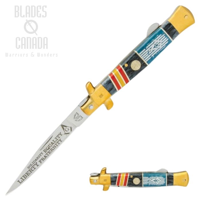 Kissing Crane Mason Stiletto Style Folding Knife, Jigged Bone Handle, KC5865